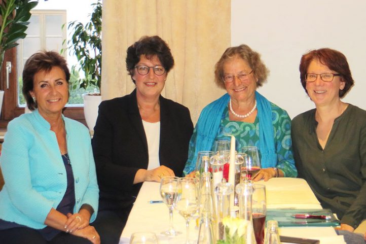 Von links: Frau Angelika Flock (Mtgl. des Vorstands), Frau MdL Susann Enders, Frau Dr. Lammerer (1. Vorsitzende) und Frau Dr. Leimig (2. Vorsitzende)